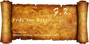 Fráter Kitti névjegykártya